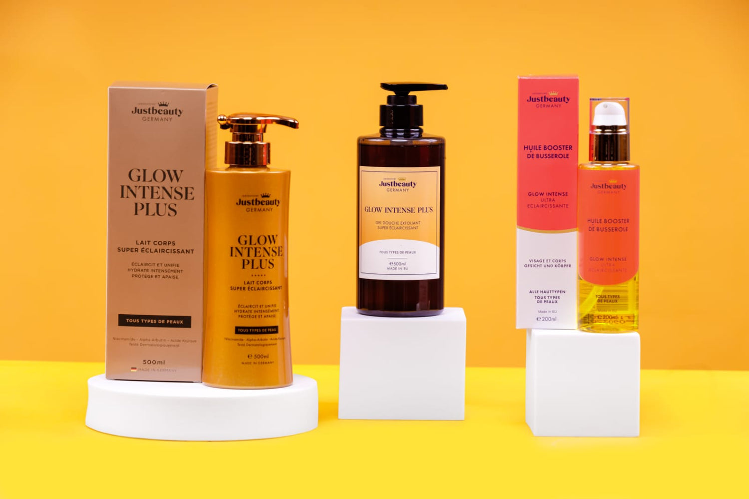 TRIO CLARTÉ INTENSE – LAIT + HUILE + GEL DOUCHE