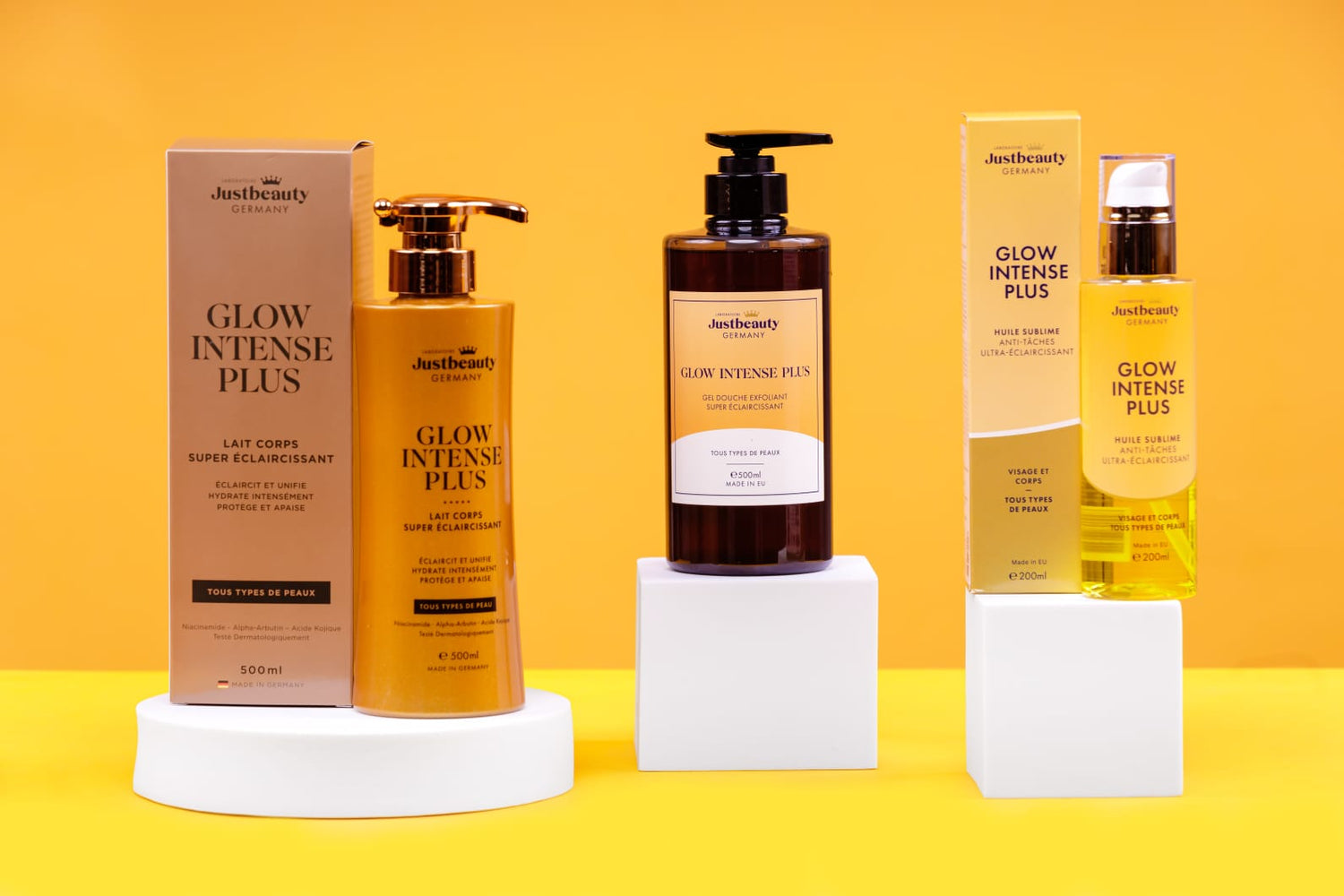 TRIO SOIN UNIFORMISANT – LAIT & HUILE & GEL DOUCHE