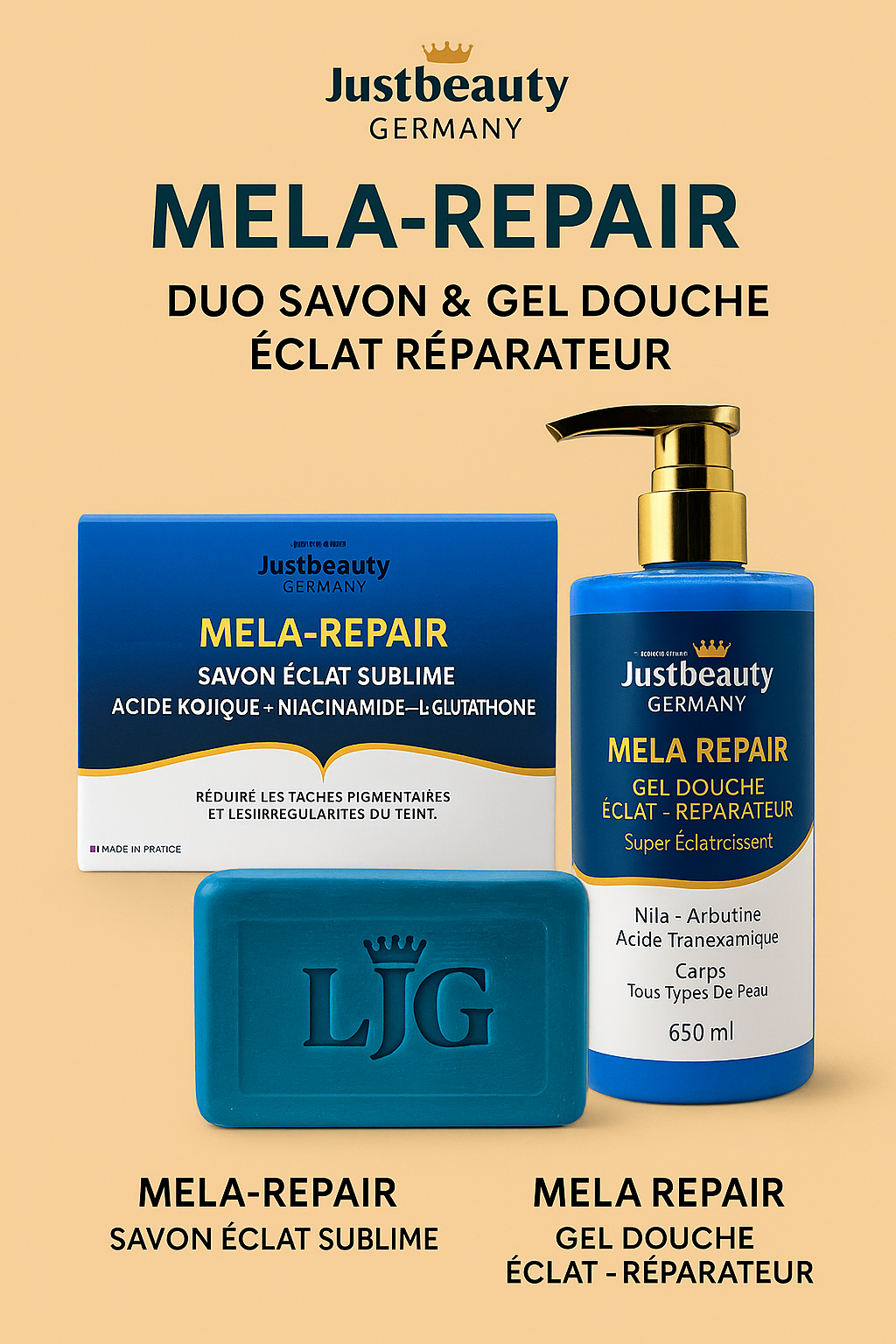 DUO NETTOYANT RÉVÉLATEUR D'ÉCLAT – MELA-REPAIR