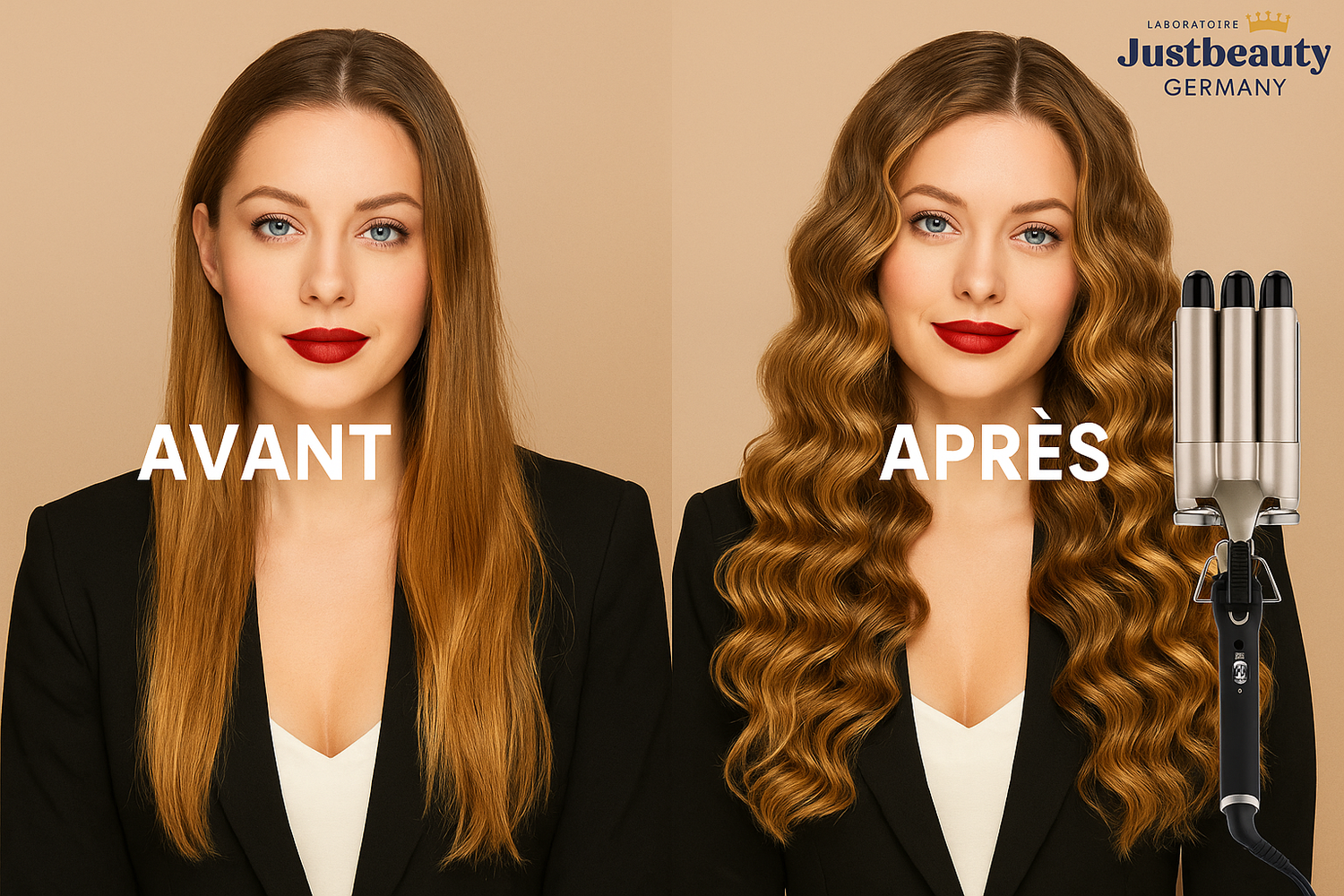 Fer à boucler triple tubes