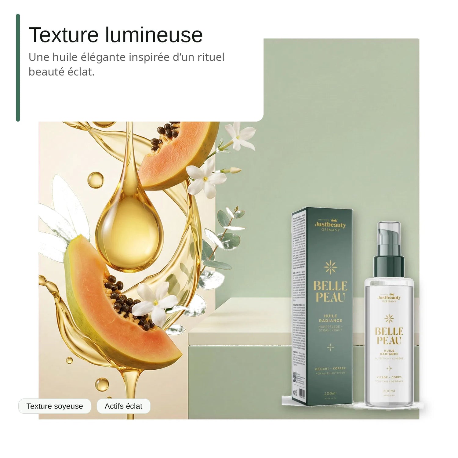 NATÜRLICHES ÖL FÜR SCHÖNE HAUT – GARANTIERT STRAHLEND & SOFORTIGER GLOW 200ml