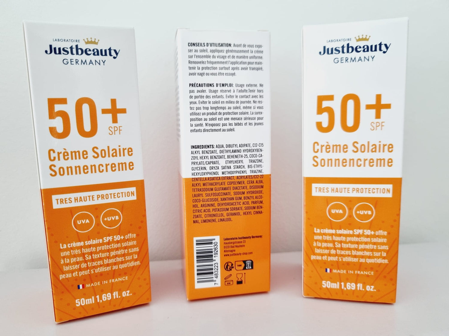 PACK 3 CREMES SOLAIRES SPF 50+