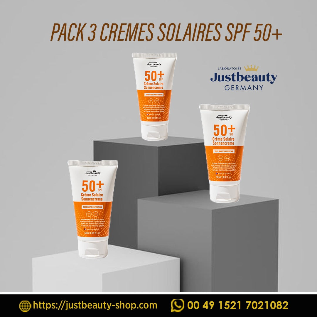 PACK 3 CREMES SOLAIRES SPF 50+