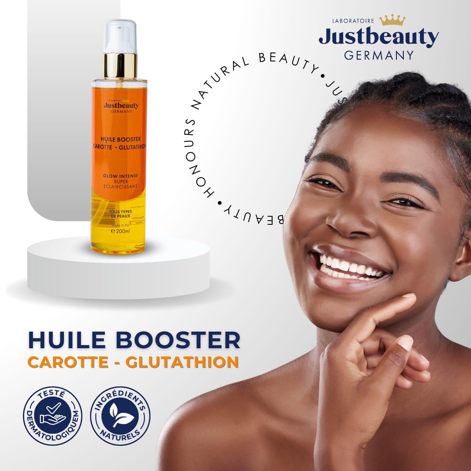 HUILE BOOSTER ÉCLAT NATURE – CAROTTE & GLUTATHION 200ml