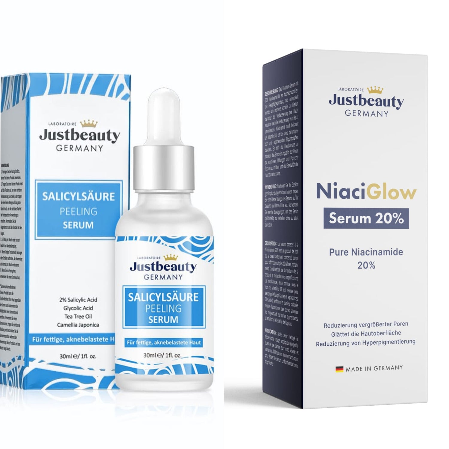 DUO SERUM ACIDE SALICYLIQUE & NIACINAMIDE 20% , Traitement des pores dilatés, Réduction du sébum