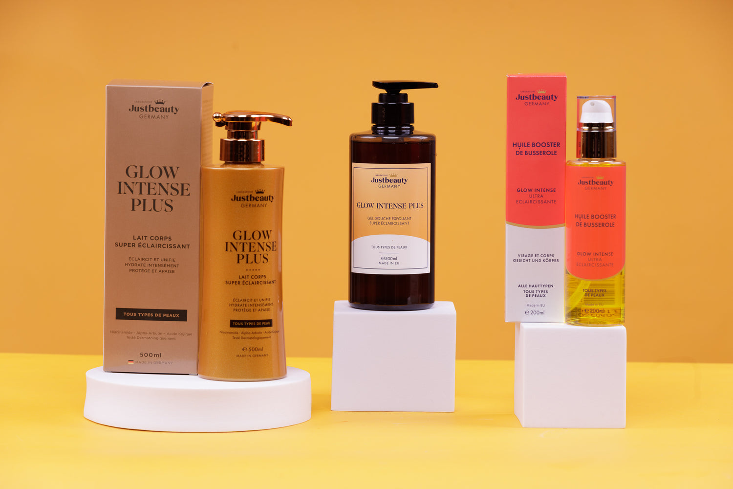 TRIO CLARTÉ INTENSE – LAIT + HUILE + GEL DOUCHE