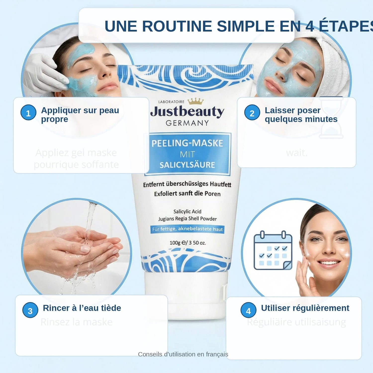 PURE SKIN SOLUTION – Masque Purifiant Anti-Acné & Anti-Imperfections 100g