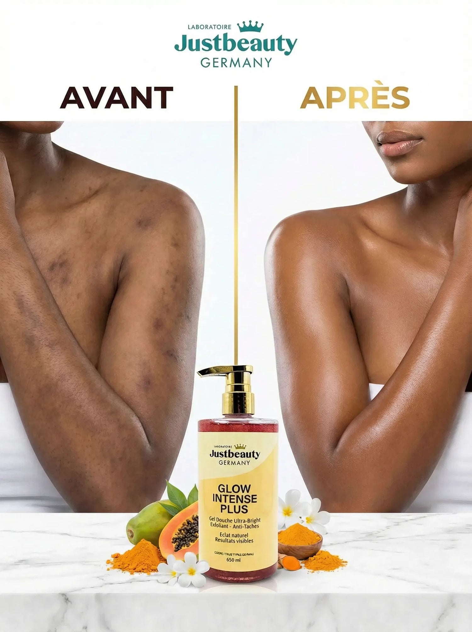 GEL DOUCHE GLOW INTENSE PLUS - ÉCLAIRCISSANT 650ML