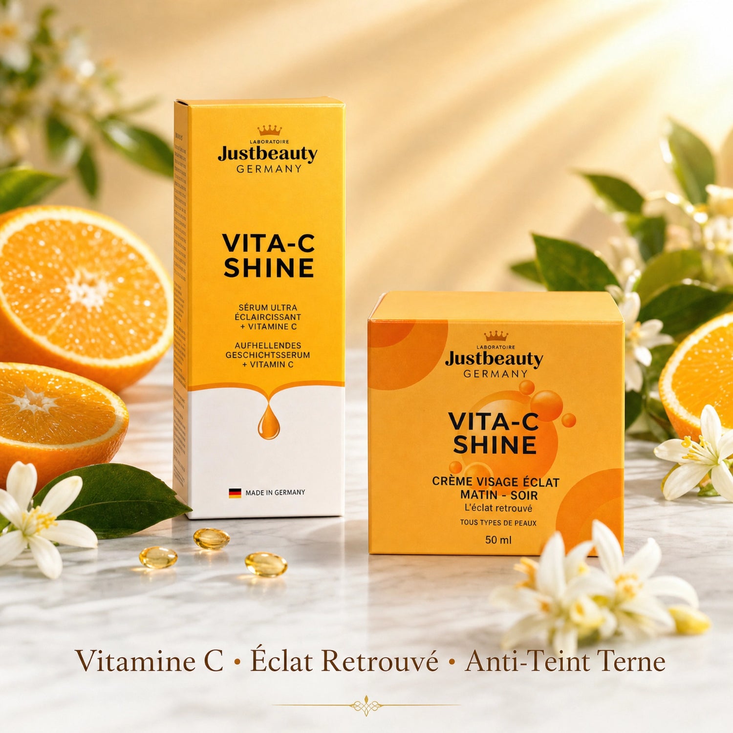 VITA-C SHINE FACIAL CARE – SERUM & CREAM FOR DULL SKIN LACKING RADIANCE | 2 PIECES