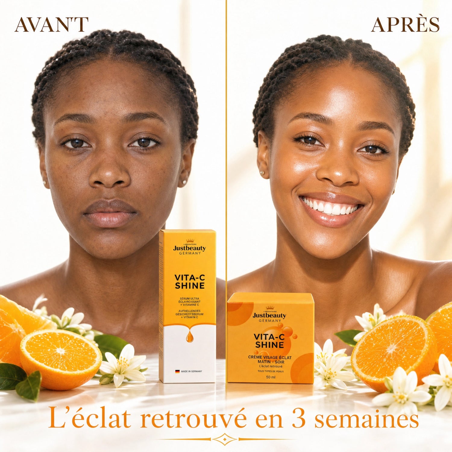 VITA-C SHINE FACIAL CARE – SERUM & CREAM FOR DULL SKIN LACKING RADIANCE | 2 PIECES
