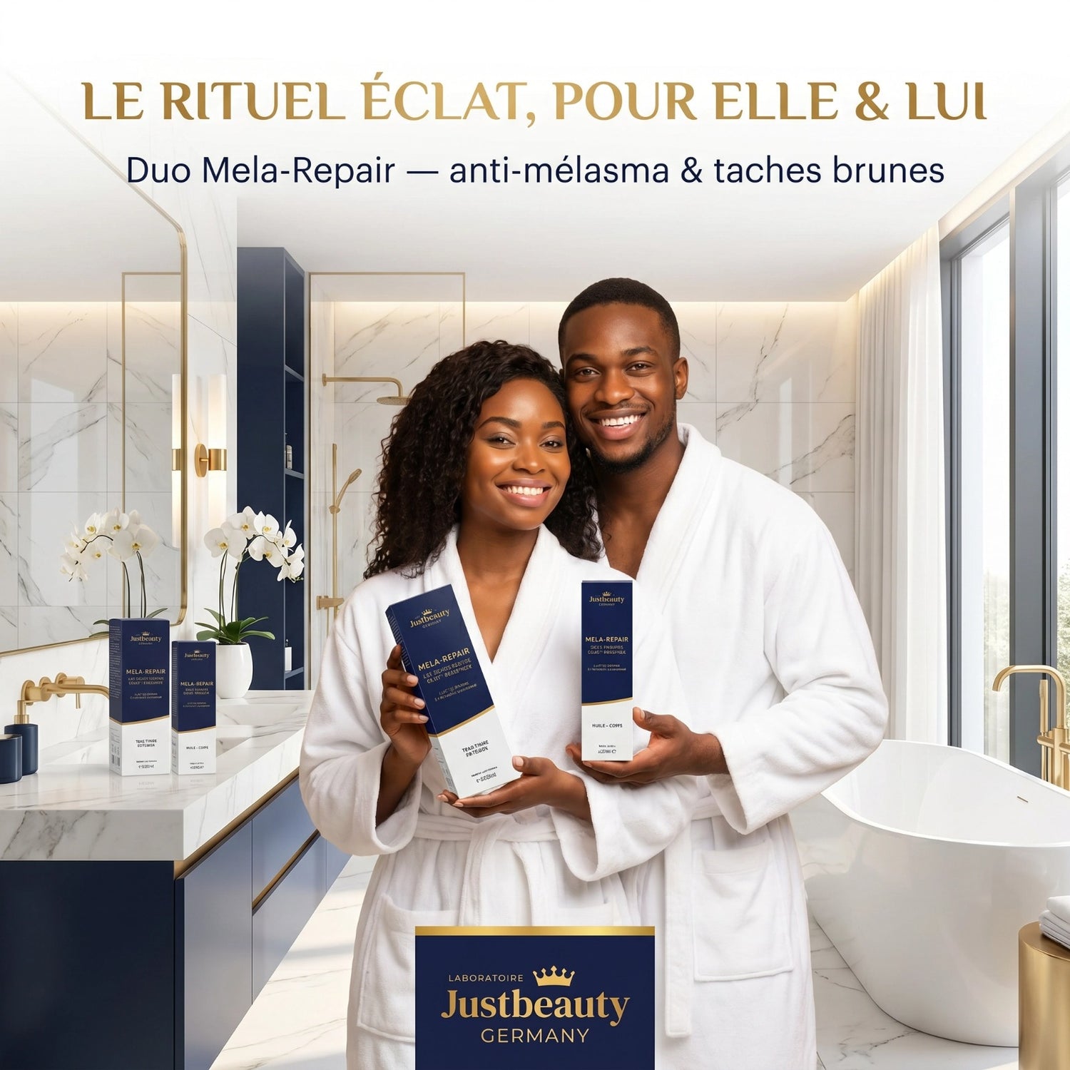 Ma Routine Éclat-Réparateur MELA REPAIR – Teint terne, taches & marques post-boutons | Lait Corps + Huile Booster d’Éclat