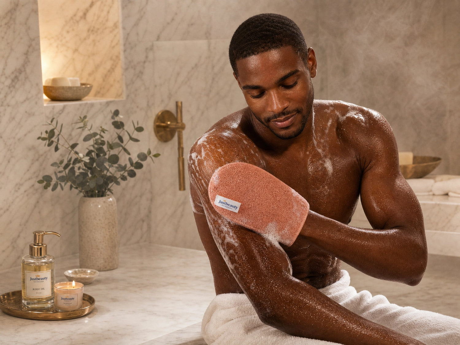 DOUBLE-SIDED EXFOLIATING GLOVE – FOR BODY & FACE