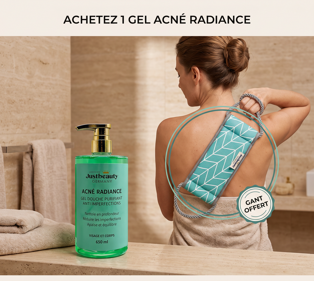 Gel Douche Purifiant Anti-Imperfections 650 ml + Gant Offert