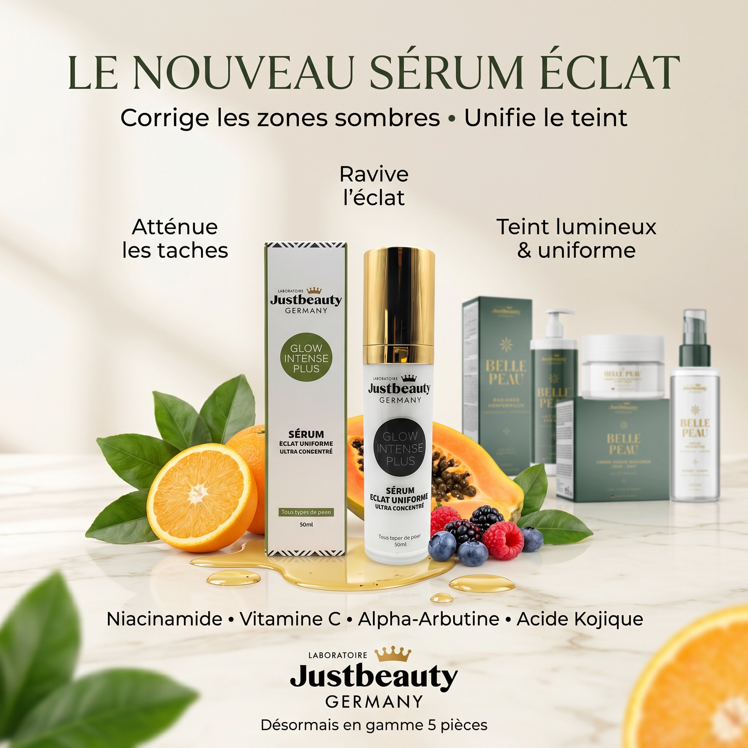 SCHÖNE HAUT – 5-TEILIGES SET • DIE REVOLUTIONÄRE STRAHLKRAFT VON JUSTBEAUTY GERMANY