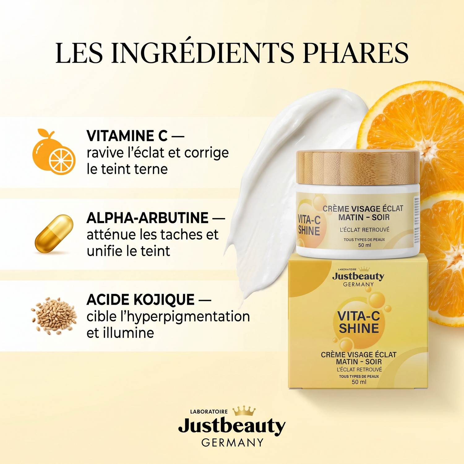 VITA-C SHINE FACE CREAM – ÉCLAT INSTANTANÉ & TEINT UNIFORME 50ml