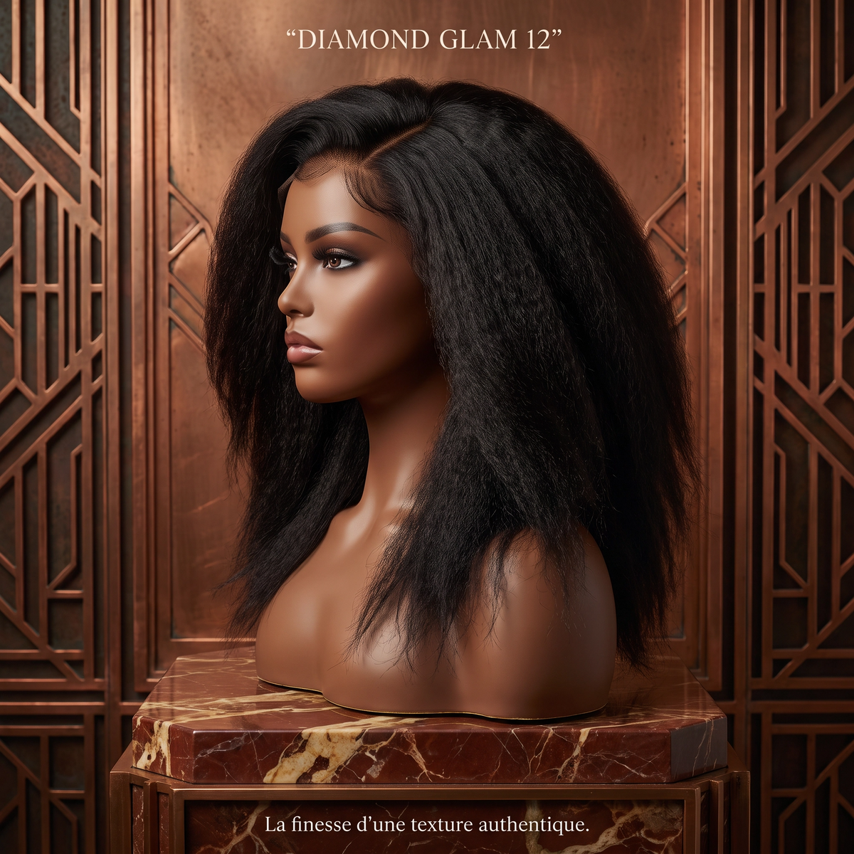 DIAMOND GLAM 12″ — Perruque de luxe en cheveux 100 % naturels, éclat soyeux et tombé fluide