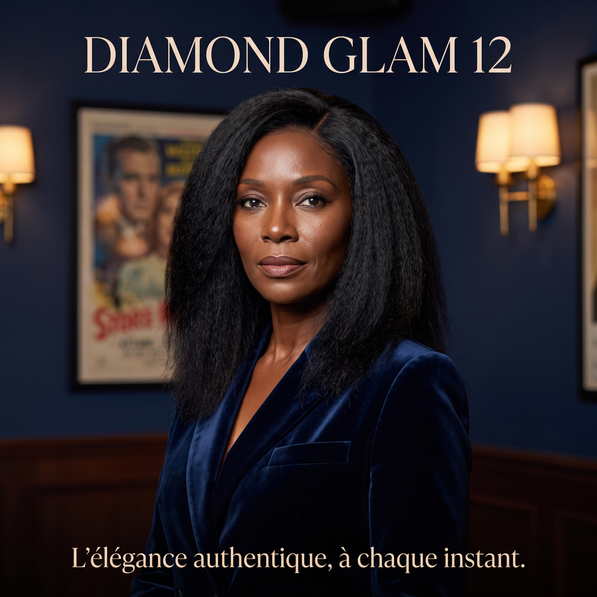 DIAMOND GLAM 12″ — Perruque de luxe en cheveux 100 % naturels, éclat soyeux et tombé fluide