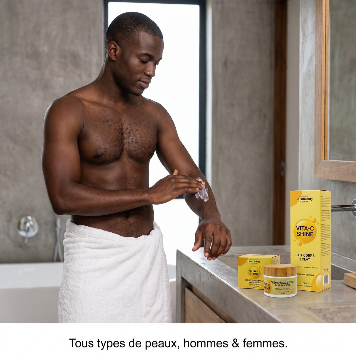 VITA-C SHINE – Duo 2 Pièces | Lait Corps 500 ml + Crème Visage 50 ml – Glow Naturel Visage & Corps