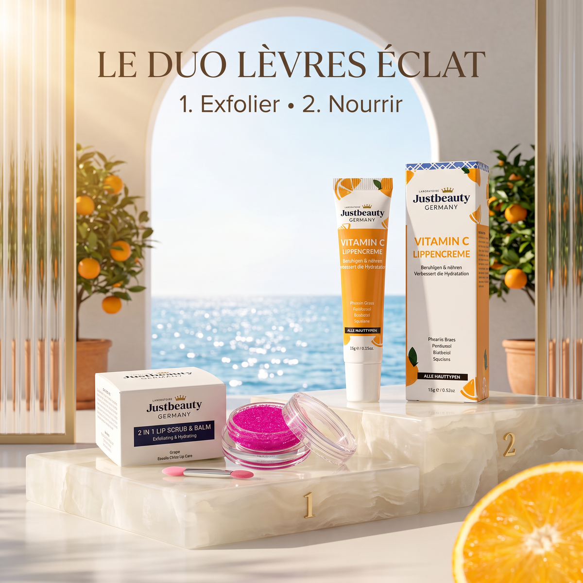 VITA-C Shine — Duo Éclat Lèvres | Gommage 2 en 1 & Crème à la Vitamine C