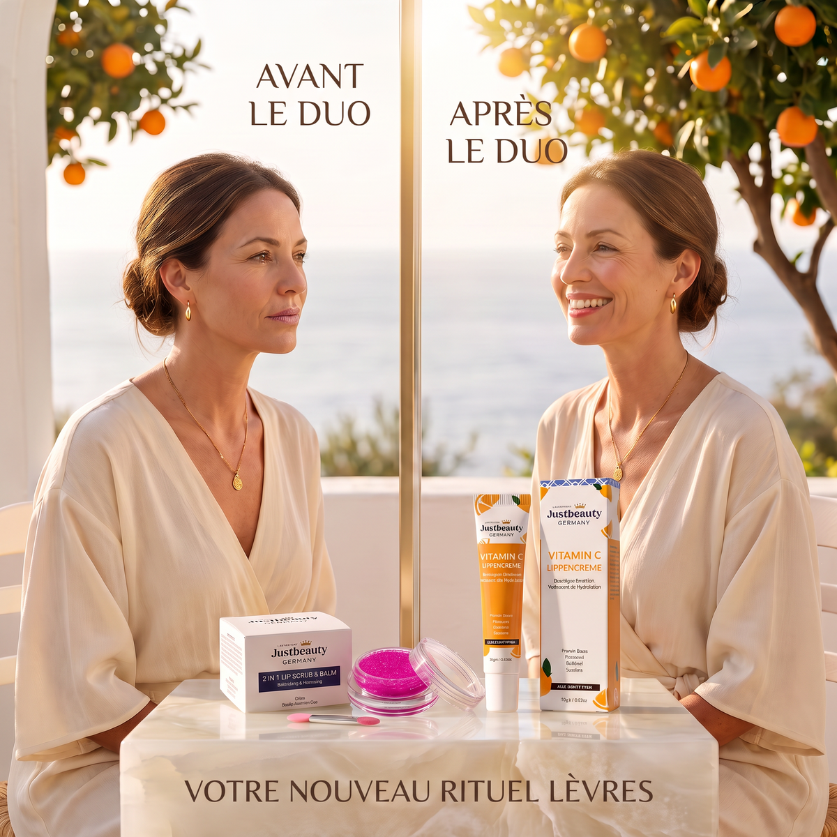 VITA-C Shine — Duo Éclat Lèvres | Gommage 2 en 1 & Crème à la Vitamine C
