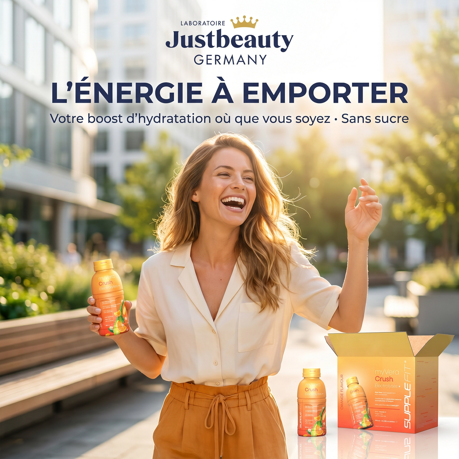 MYVERA CRUSH ELECTROLYTES+ – Le Boost Hydratation & Énergie pour Fatigue, Sport & Récupération | 6 × 285 ml