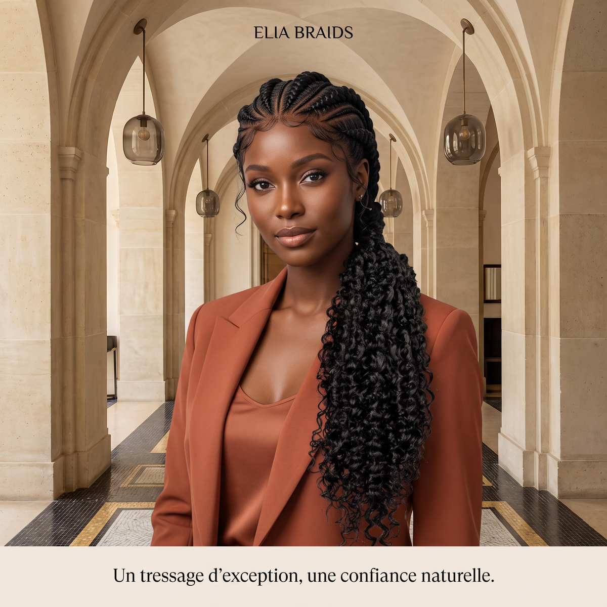 ELIA BRAIDS — Perruque tressée à longue queue bouclée, élégance bohème et caractère