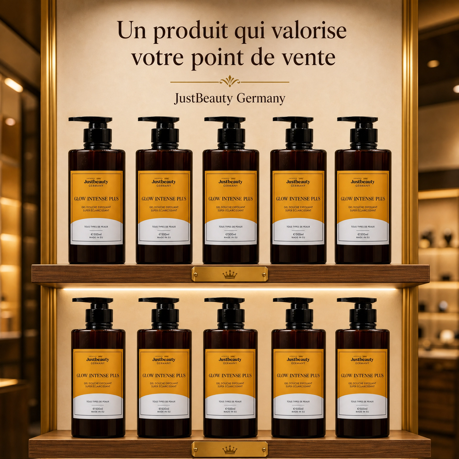Pack Lancement Revendeur GEL DOUCHE 5 EN 1 JUSTBEAUTY – 10 Unités