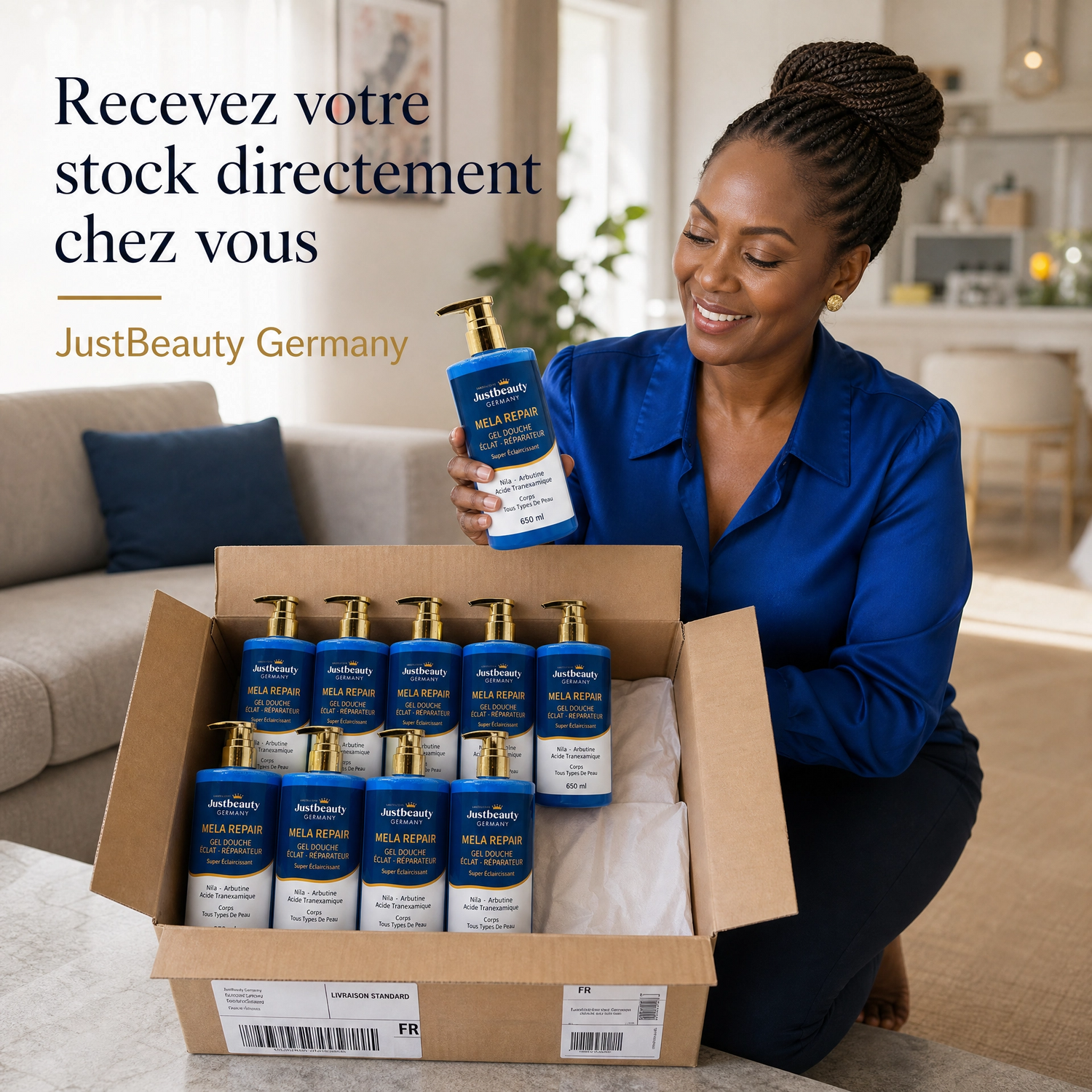 Pack Lancement Revendeur – 10 Gels Douche Nila Anti-Taches de 650 ml