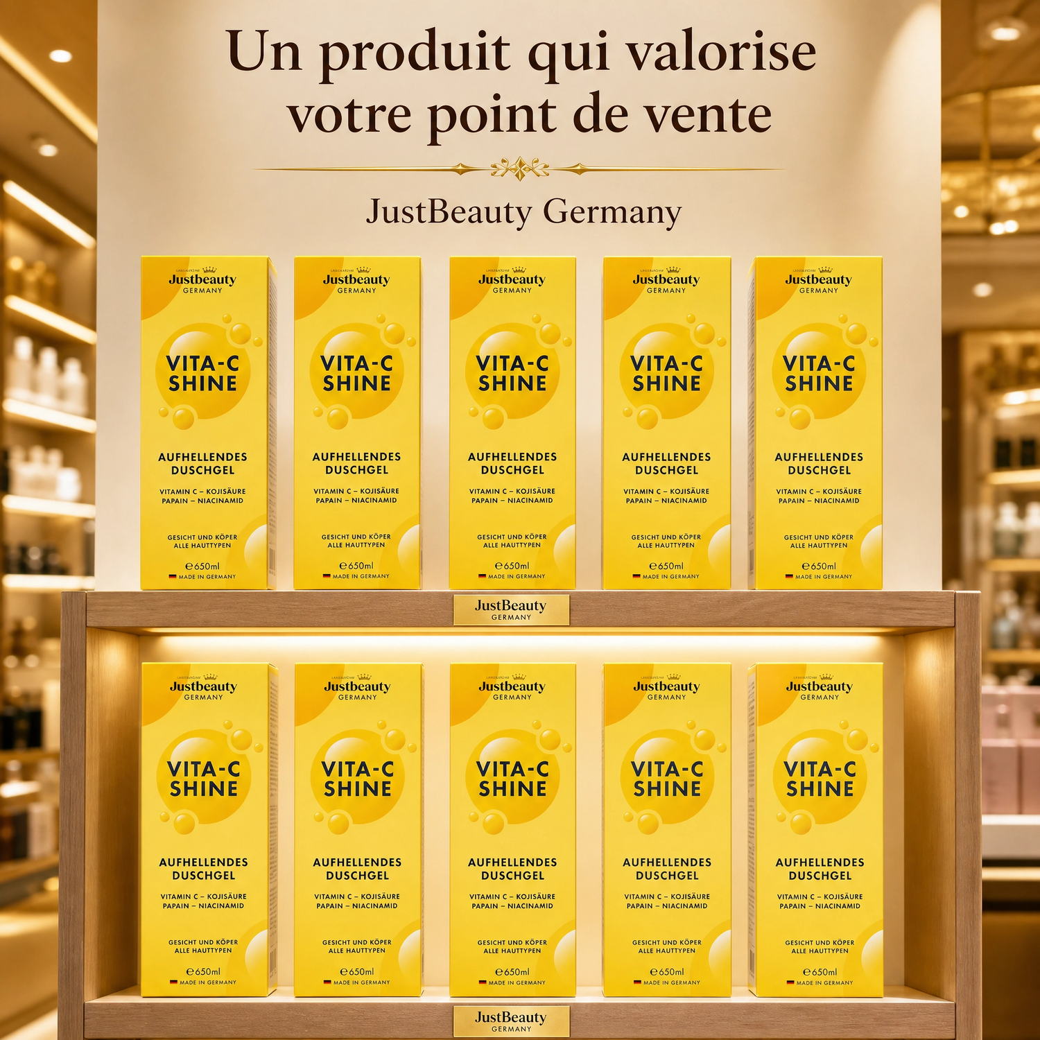 Pack Lancement Revendeur VITA-C SHINE – 10 Gels Douche de 650 ml