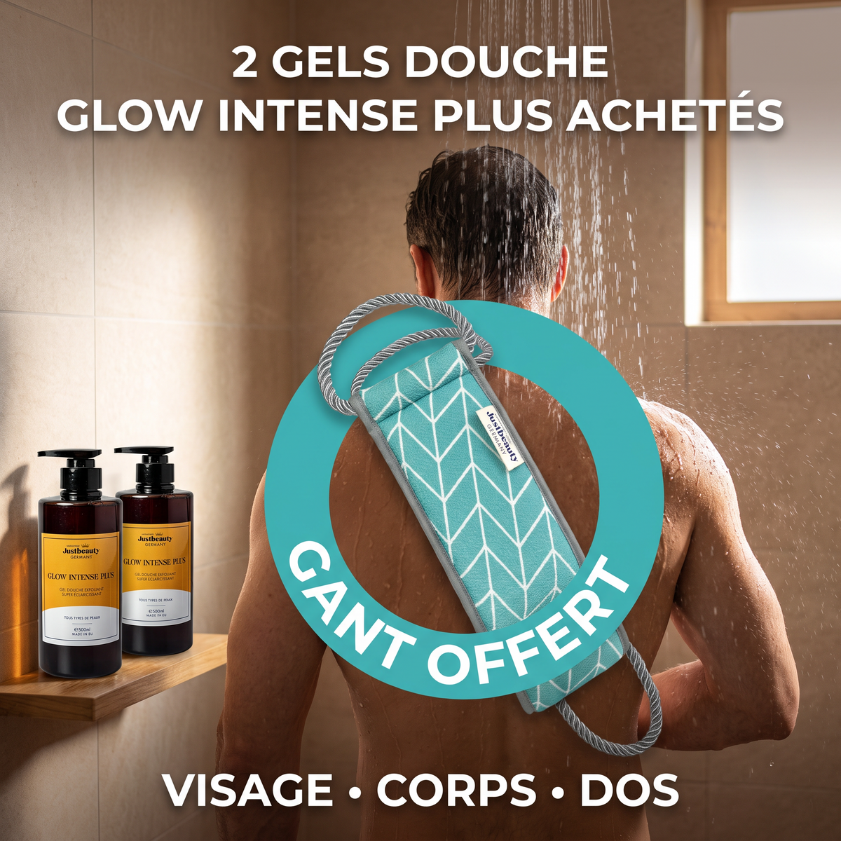 Gel Douche Exfoliant Sans Grains – Anti-Taches & Hyperpigmentation | 500 ml + Gant Offert