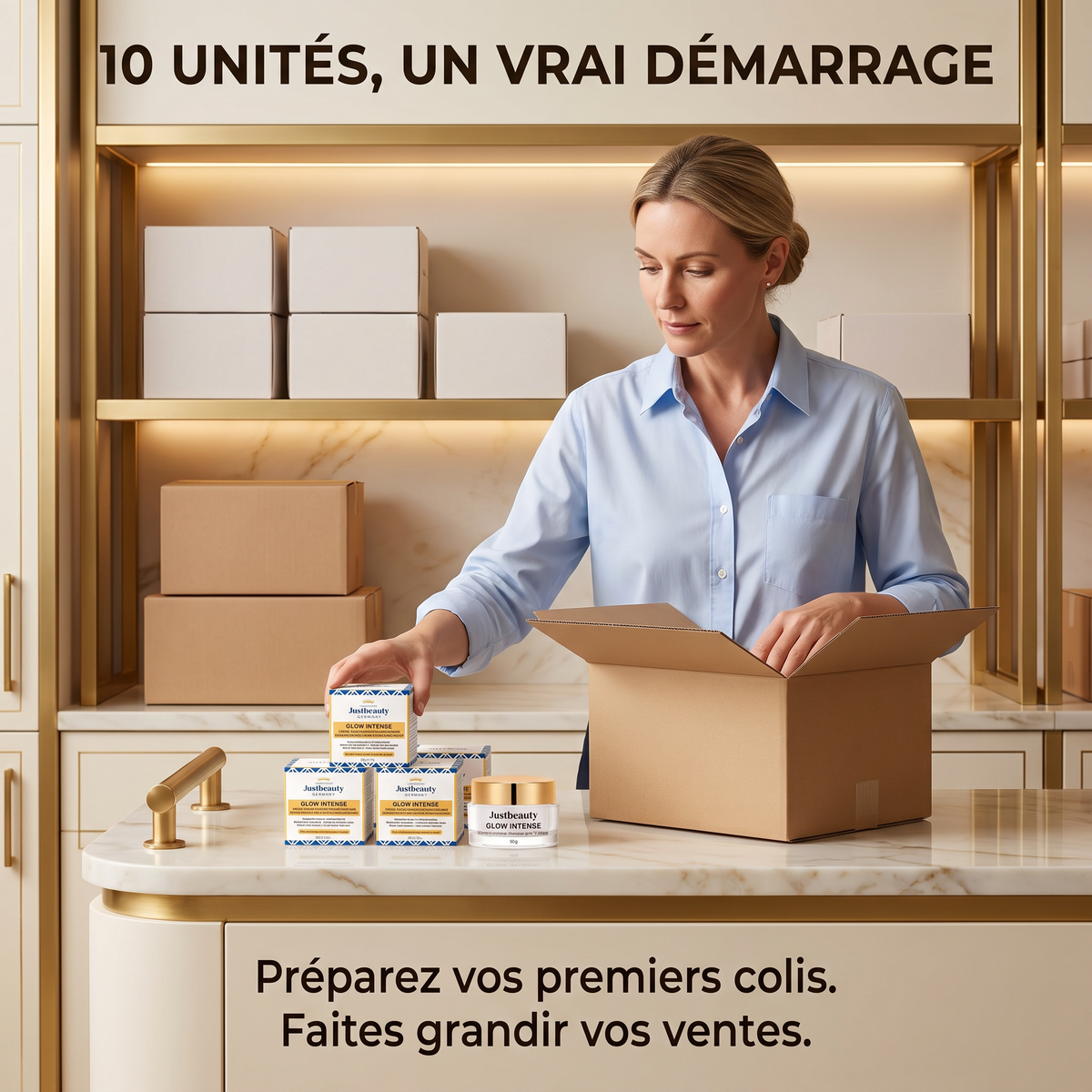 Pack Revendeur GLOW INTENSE PLUS – 10 Crèmes Visage Éclat de 50 g
