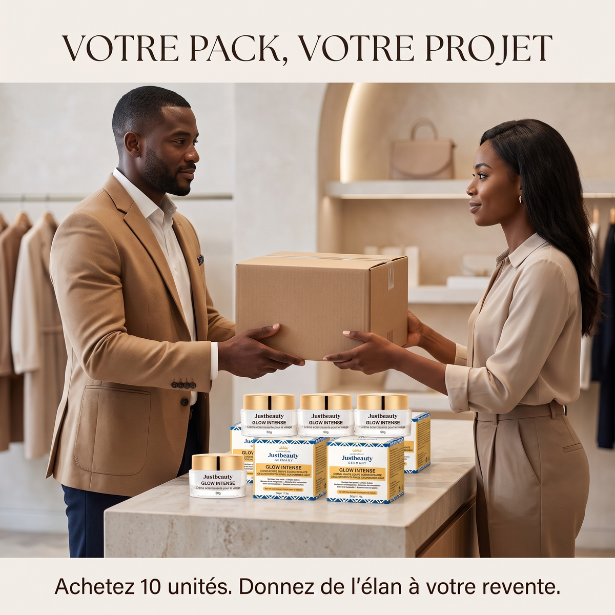 Pack Revendeur GLOW INTENSE PLUS – 10 Crèmes Visage Éclat de 50 g