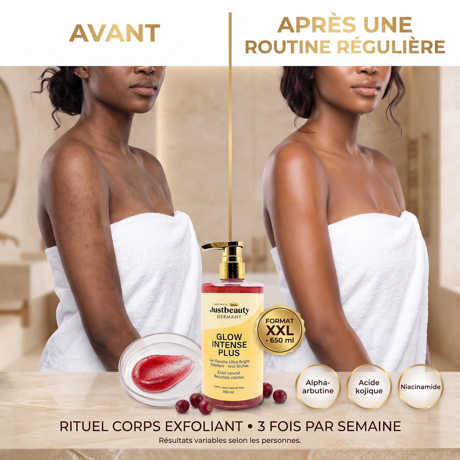 GEL DOUCHE GLOW INTENSE PLUS - ÉCLAIRCISSANT 650ML