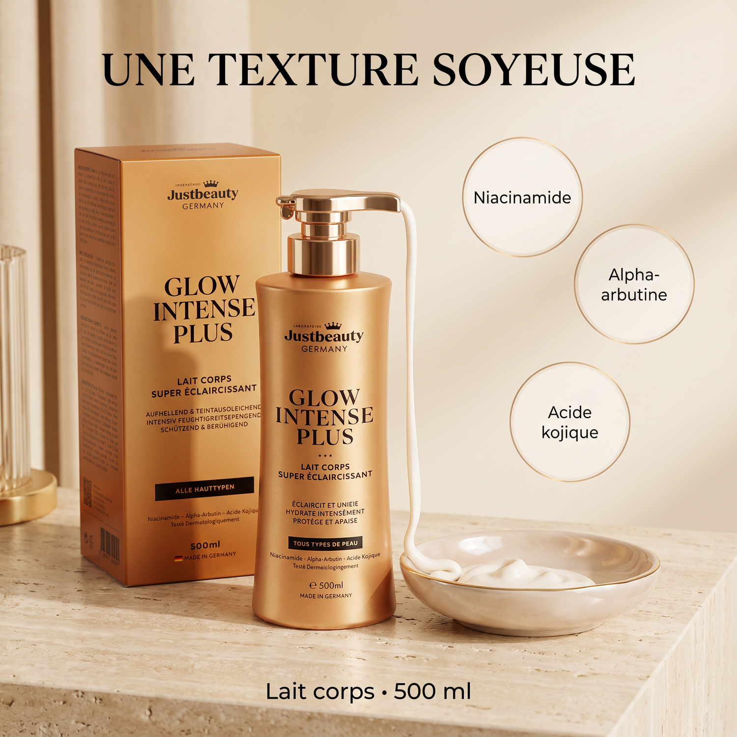 GLOW INTENSE PLUS – LE LAIT SUPER ÉCLAIRCISSANT NOUVELLE GÉNÉRATION 500ML