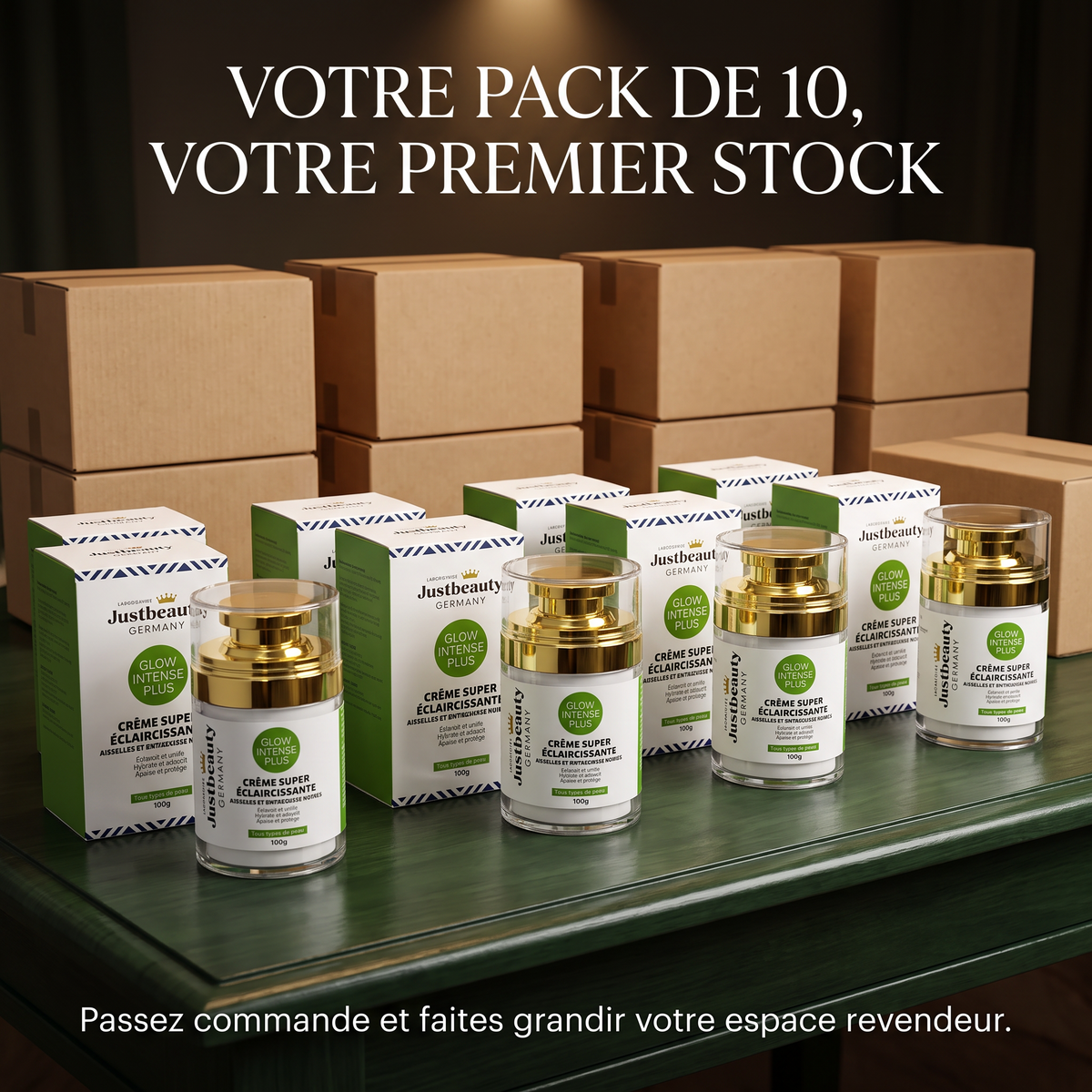 Pack Revendeur GLOW INTENSE PLUS – 10 Crèmes Zones Sombres - 100 g