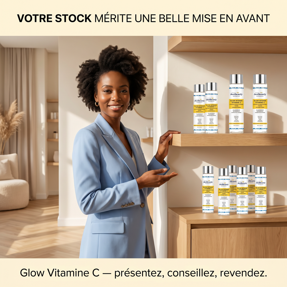 Pack Revendeur GLOW INTENSE PLUS – 10 Lotions Visage Éclaircissantes à la Vitamine C - 200 ml