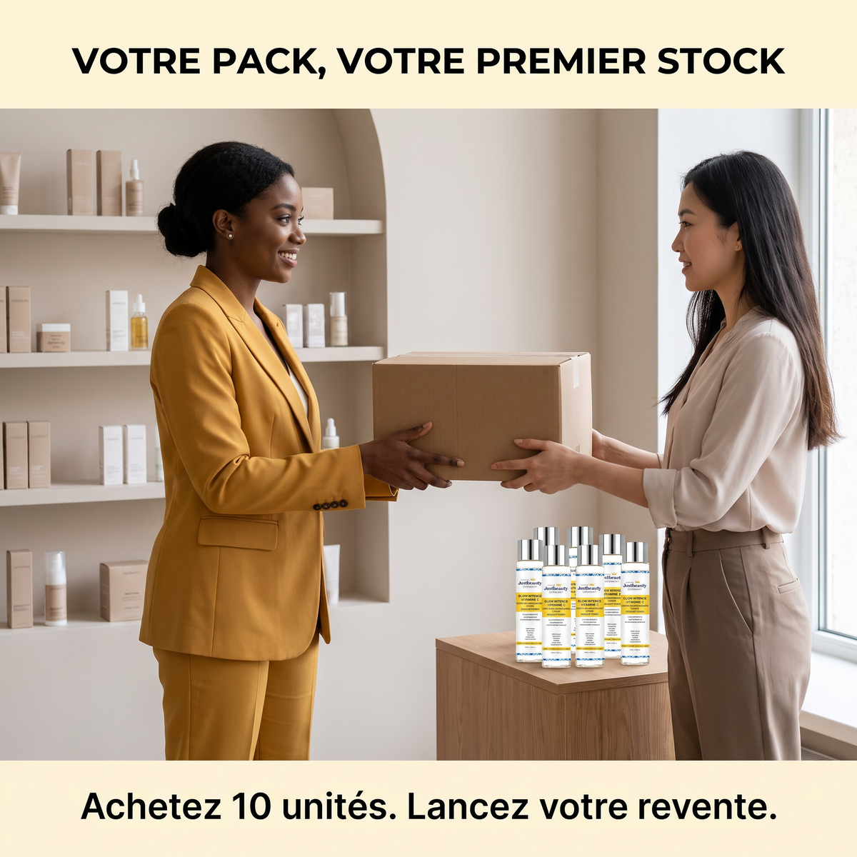 Pack Revendeur GLOW INTENSE PLUS – 10 Lotions Visage Éclaircissantes à la Vitamine C - 200 ml