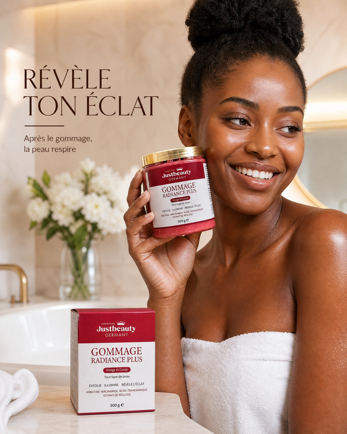 RADIANCE PLUS – Gommage à la Tomate Éclat, Anti-Taches & Peau Lisse – 500 g