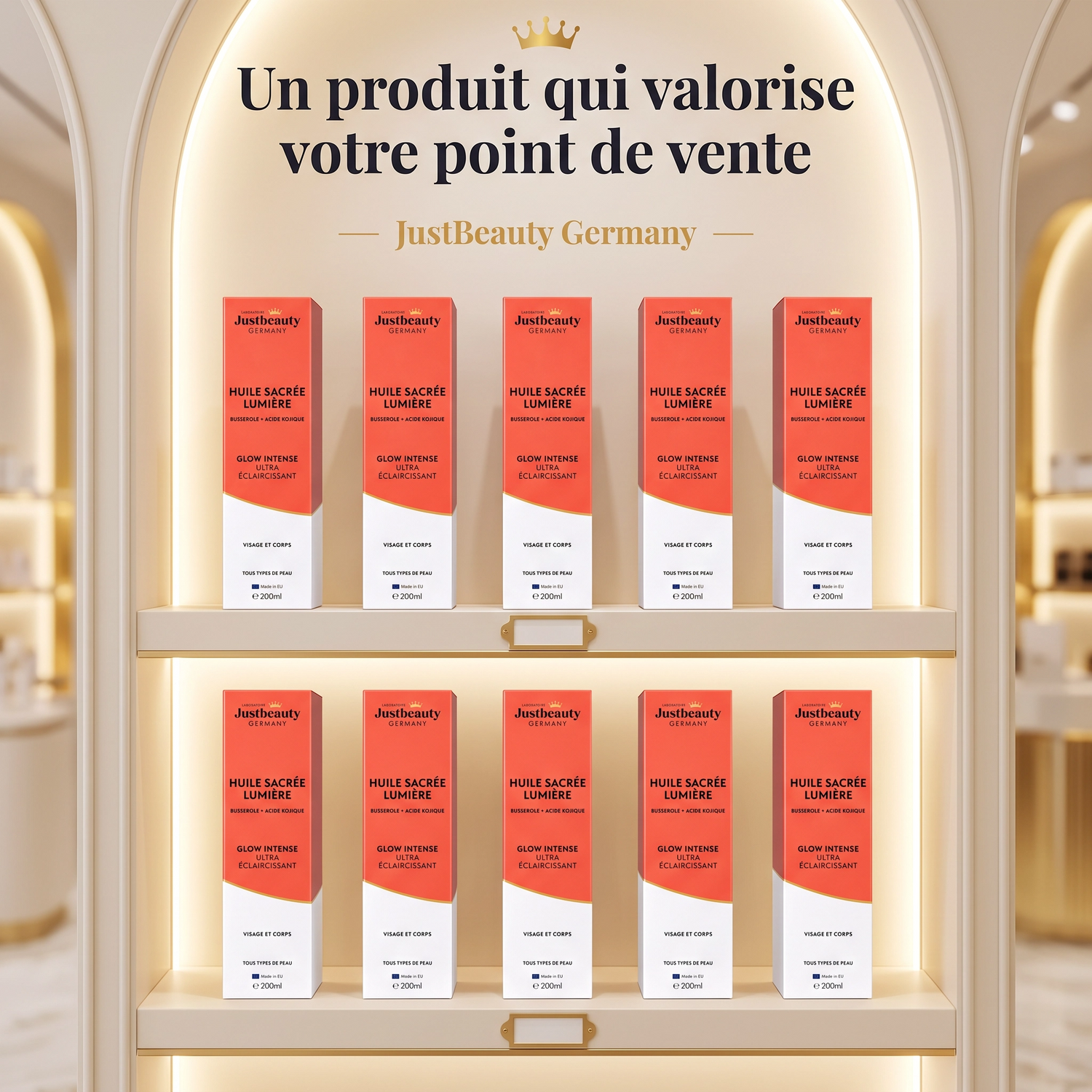 Pack Lancement Revendeur HUILE SACRÉE LUMIÈRE 200ml – 10 Huiles