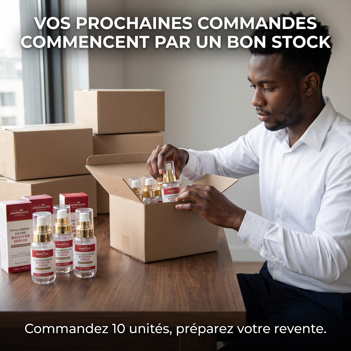 Pack  Revendeur – 10 Sérums Booster à l’Acide Hyaluronique de 30 ml