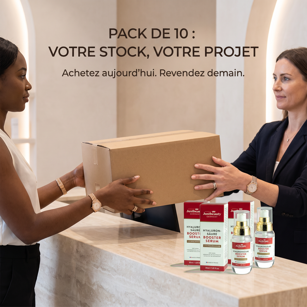 Pack  Revendeur – 10 Sérums Booster à l’Acide Hyaluronique de 30 ml