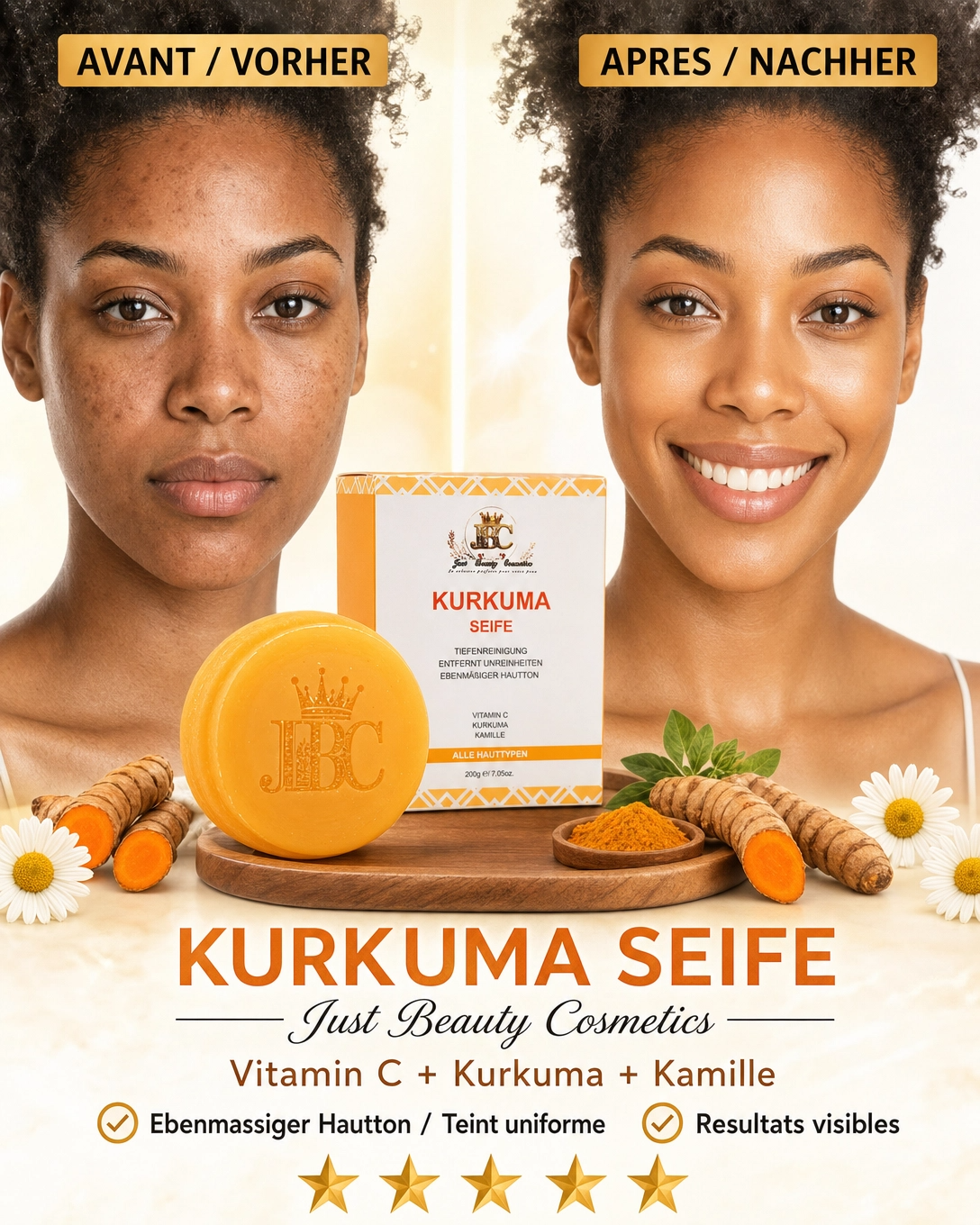 SAVON ÉCLAT VITAMINE C + CURCUMA 200g
