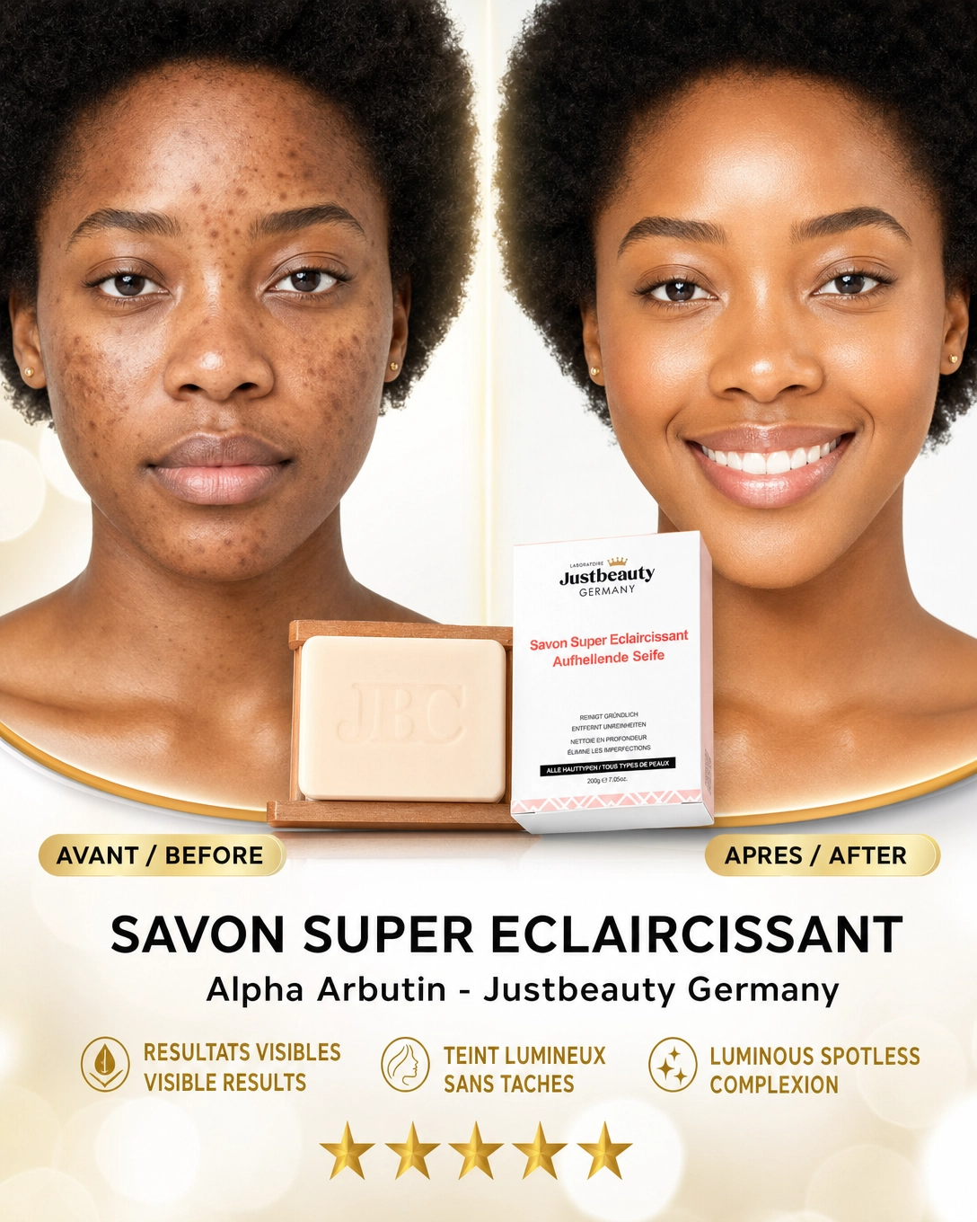 ÉCLAT ABSOLU – SAVON SUPER ÉCLAIRCISSANT À L’ALPHA-ARBUTINE 200G