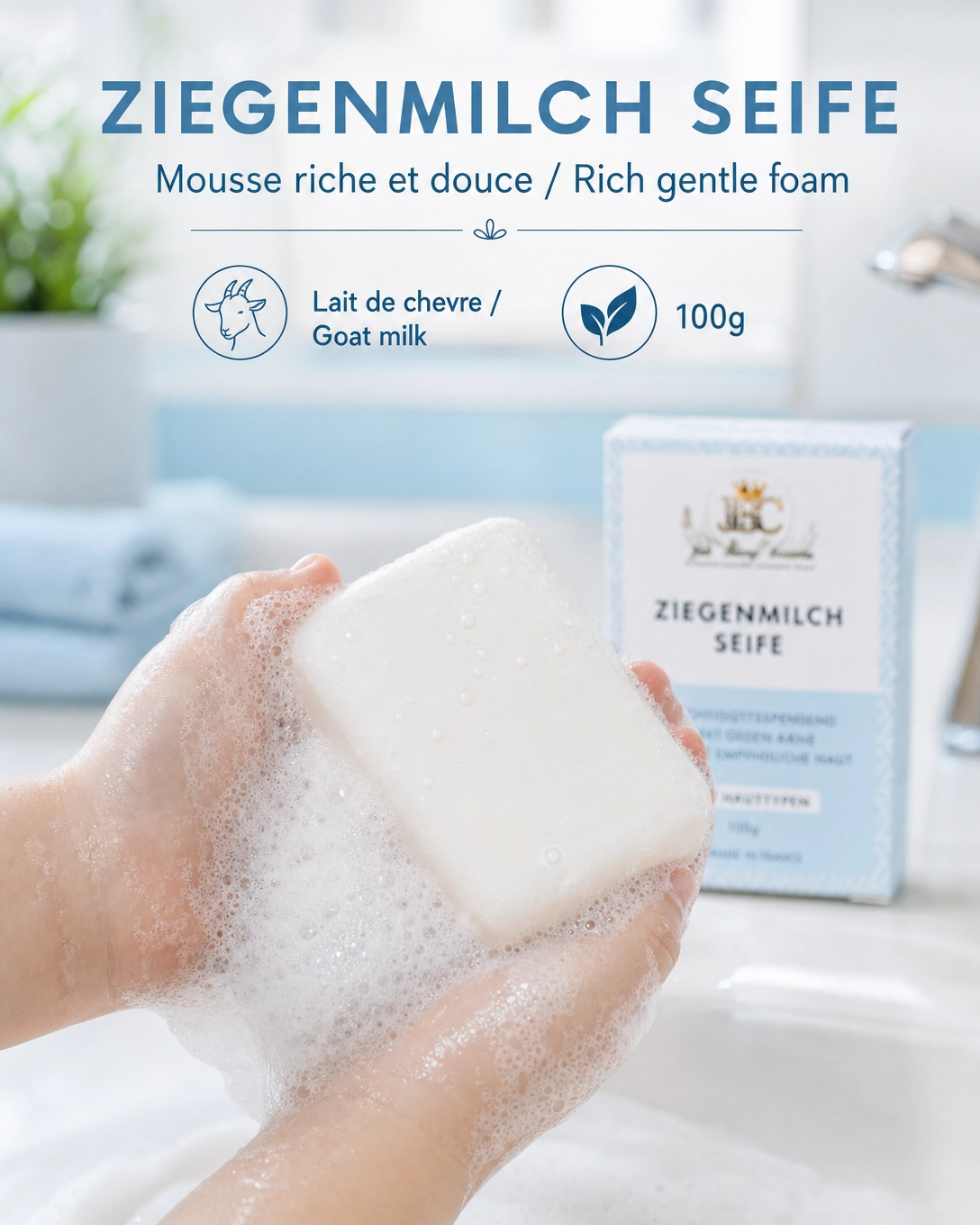 ROYAL GOAT MILK – Savon Artisanal au lait de Chèvre 100g