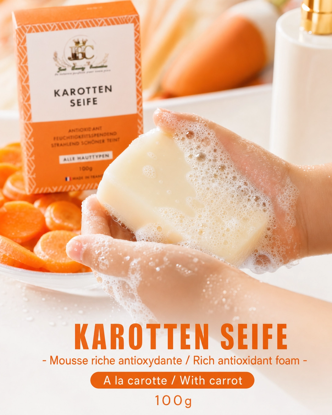 SAVON À LA CAROTTE -  ENFANTS À PARTIR DE 6 ANS  100G