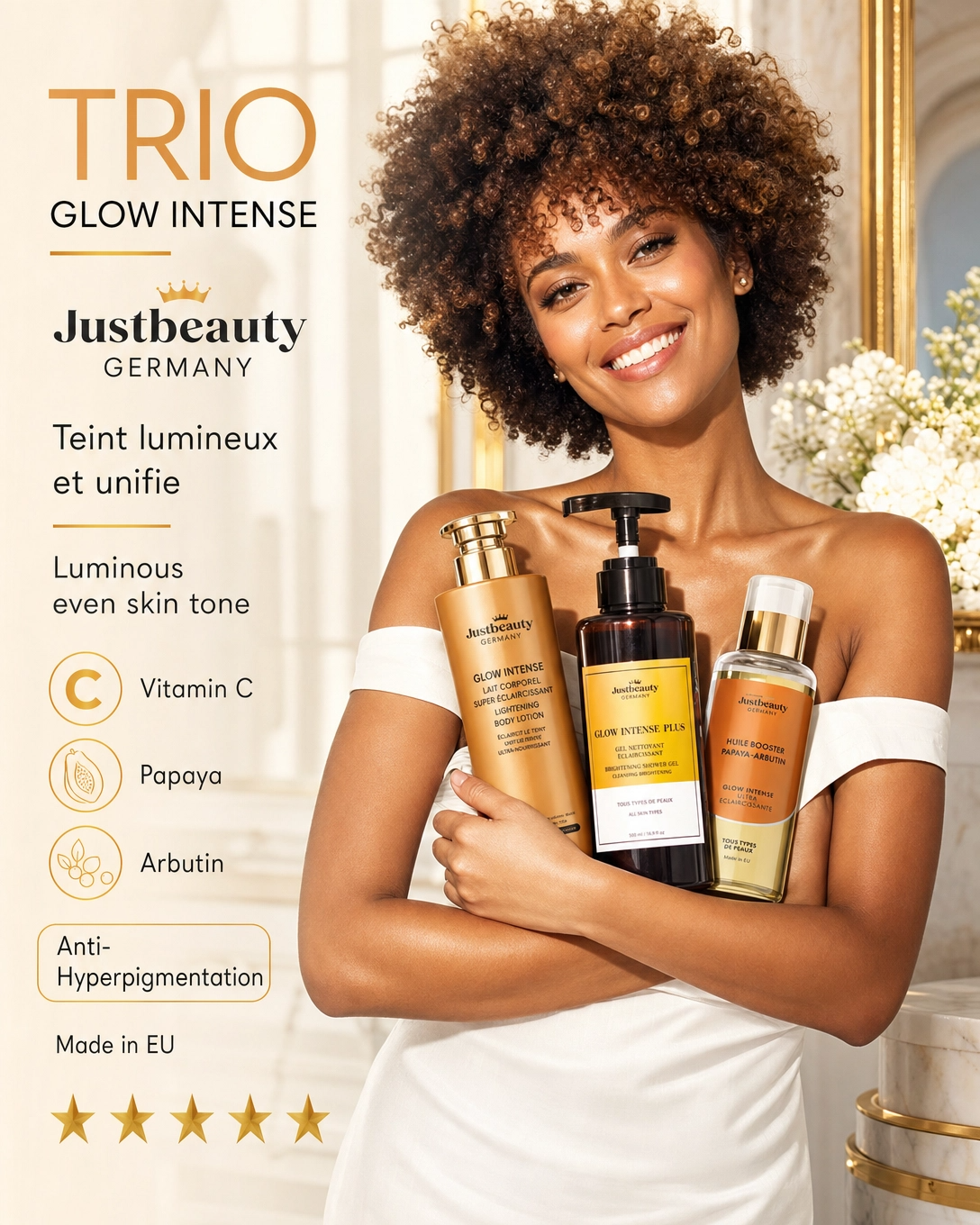 TRIO INTENSIVER GLANZ – MAXIMALE STRAHLKRAFT & PERFEKT EBENMÄSSIGER TEINT