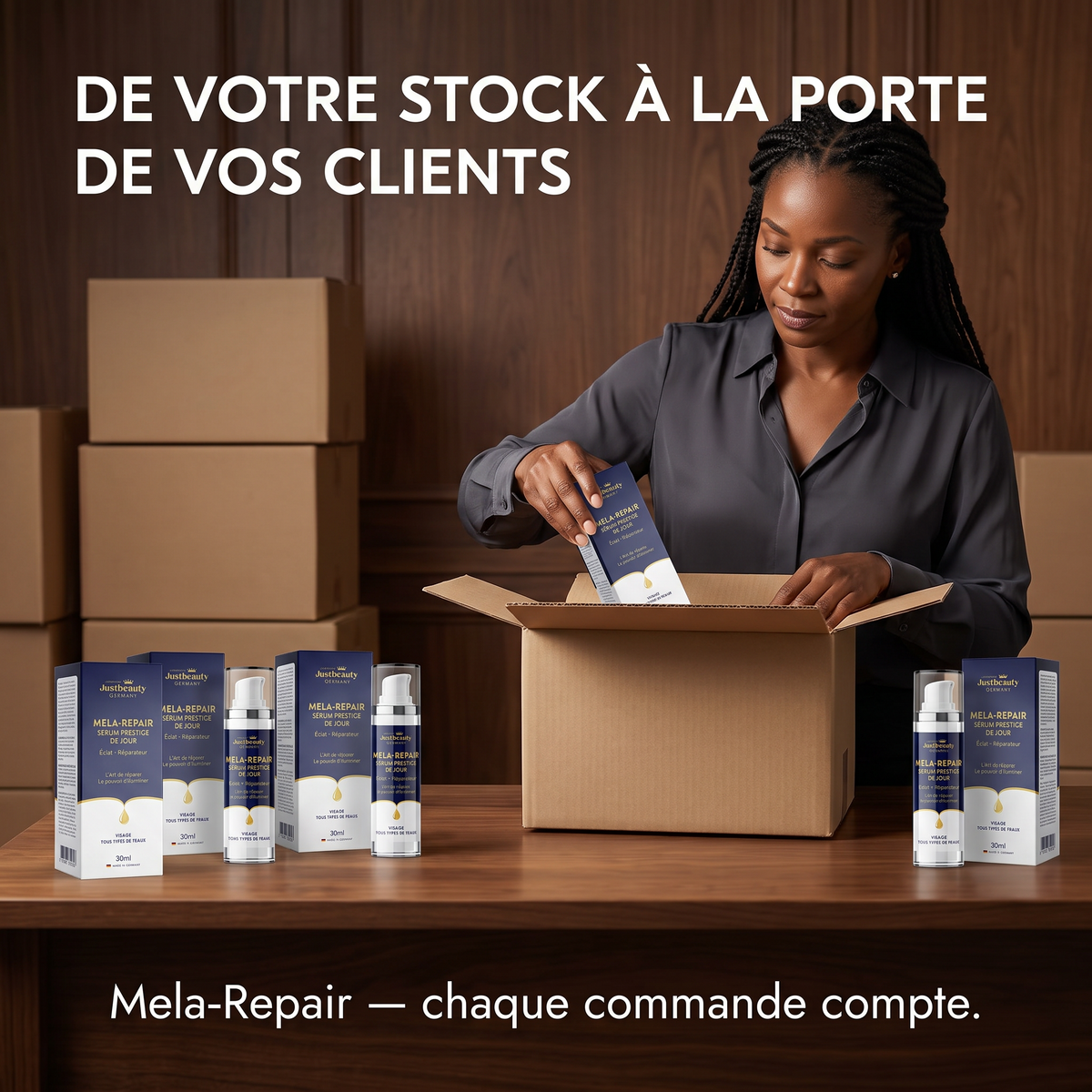 Pack Revendeur MELA-REPAIR – 10 Sérums Prestige de Jour Anti-Taches de 30 ml
