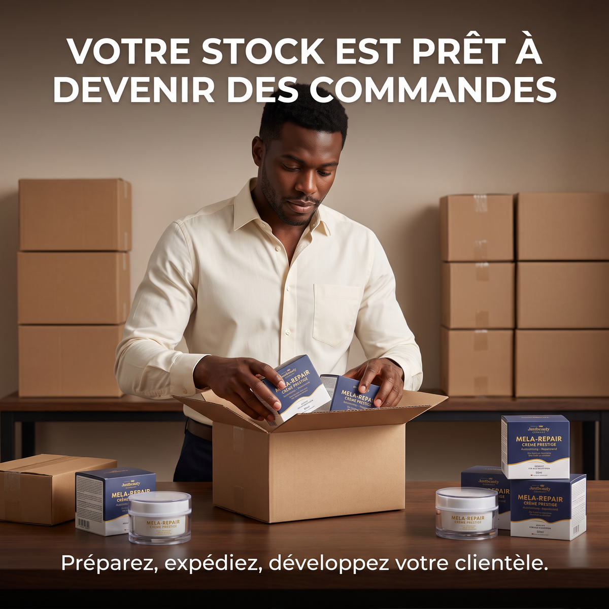 Pack Revendeur MELA-REPAIR – 10 Crèmes Prestige Visage de 50 ml