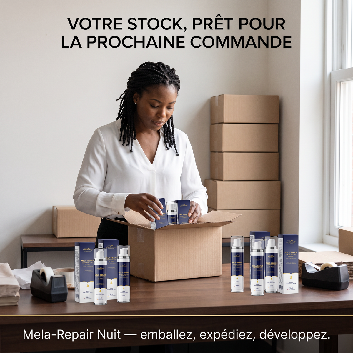 Pack Revendeur MELA-REPAIR – 10 Sérums Prestige de Nuit Anti-Taches de 50 ml