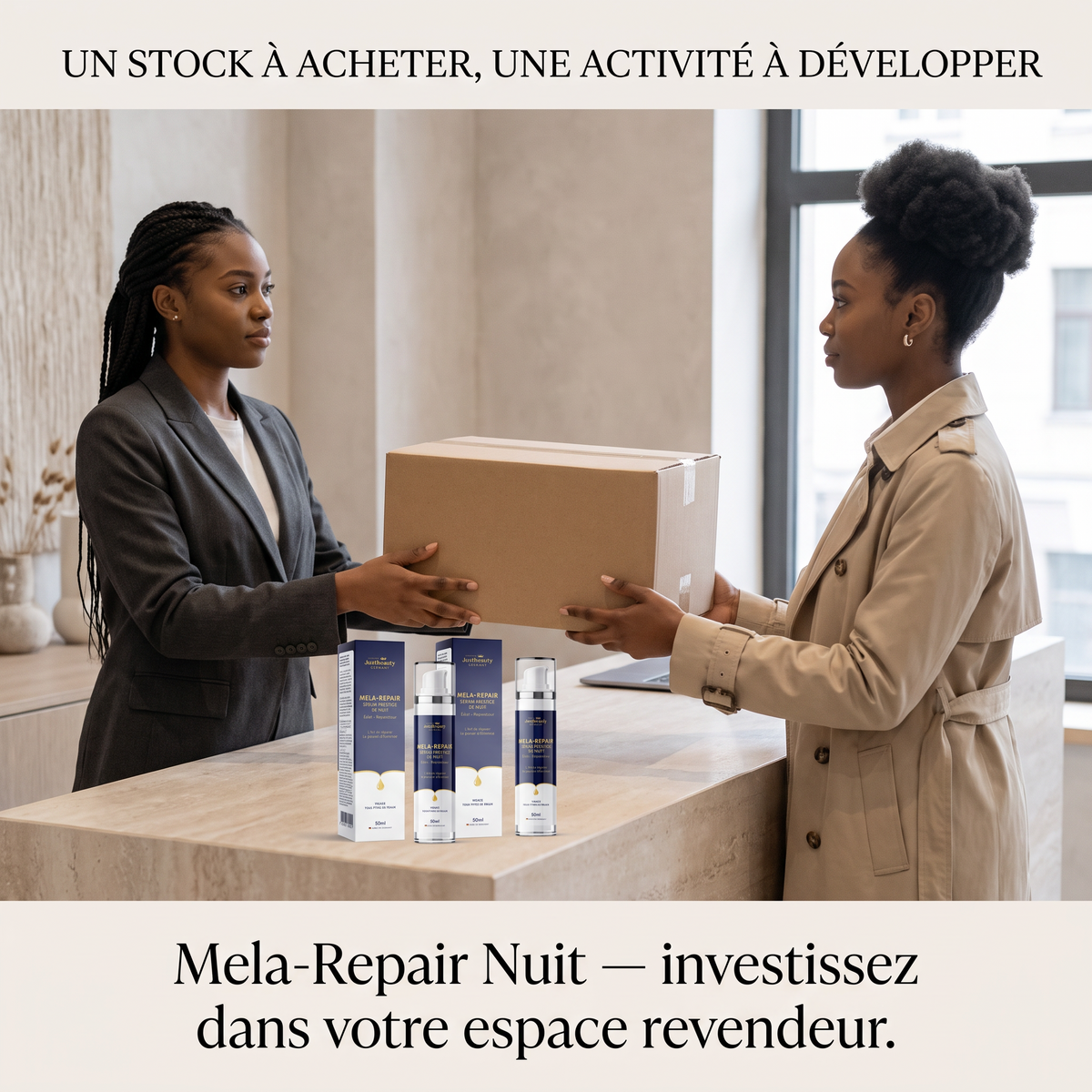 Pack Revendeur MELA-REPAIR – 10 Sérums Prestige de Nuit Anti-Taches de 50 ml
